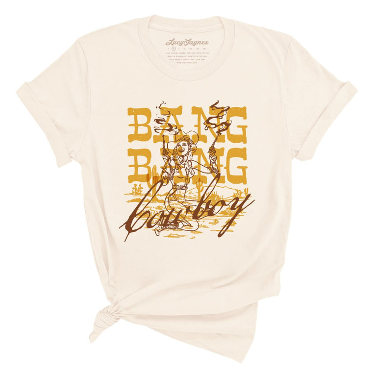 Bang Bang Cowboy Graphic Tee - Natural
