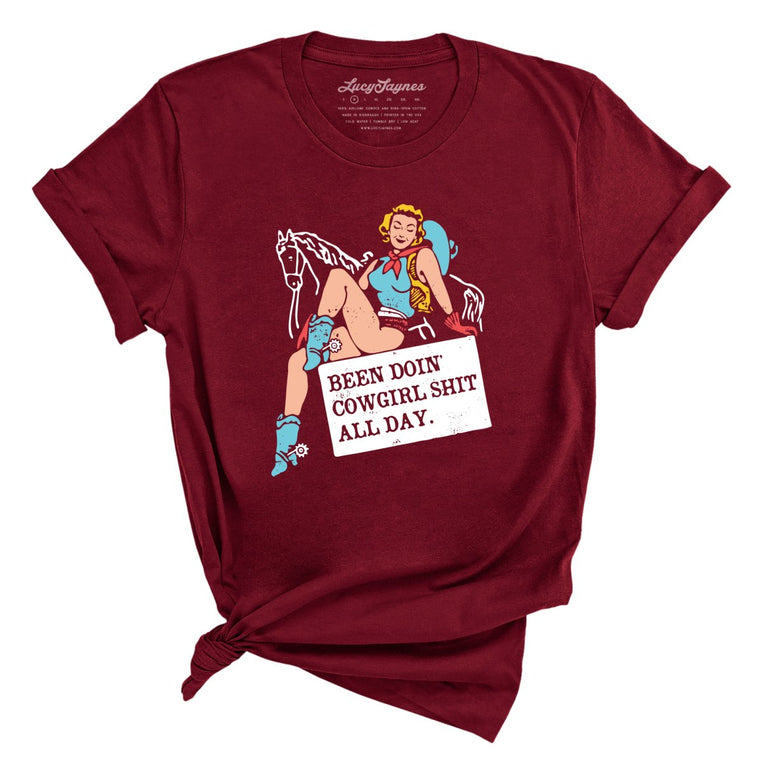 Been Doin' Cowgirl Shit All Day Graphic Tee - Cardinal