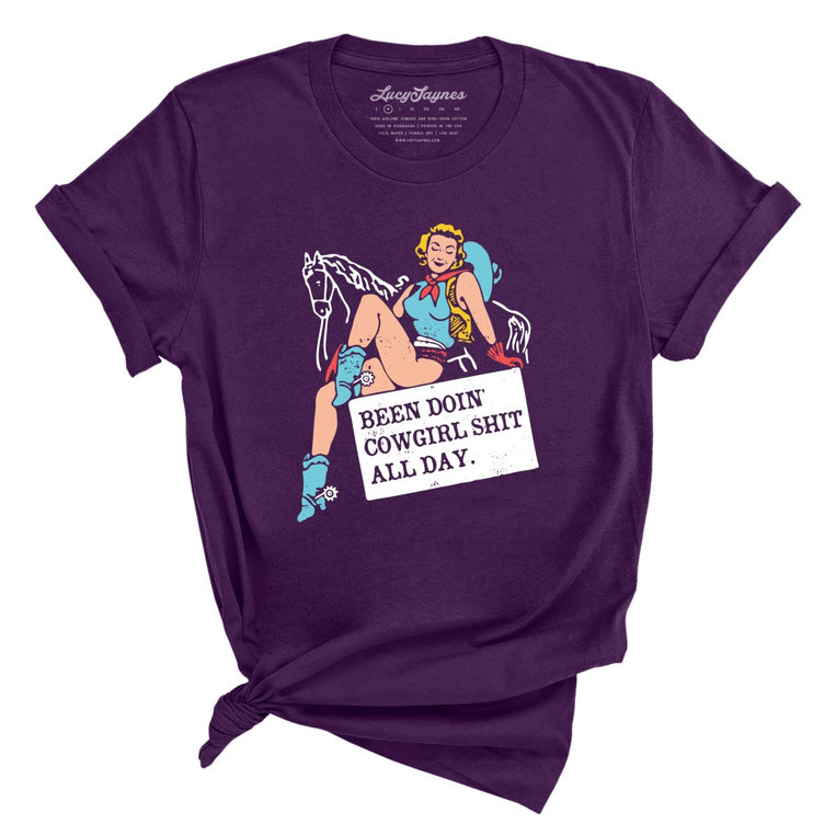 Been Doin' Cowgirl Shit All Day Graphic Tee - Team Purple