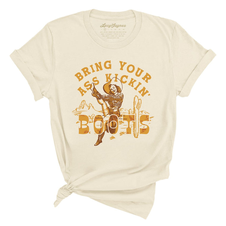 Bring Your Ass Kickin' Boots Graphic Tee - Soft Cream