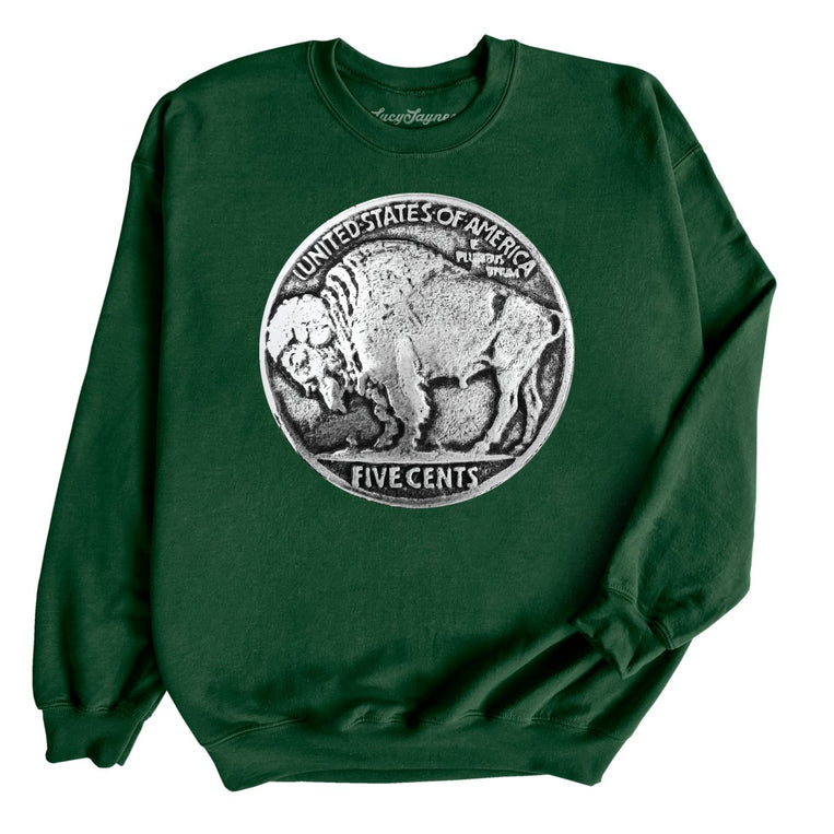 Buffalo Nickel Graphic Sweatshirt - Forest