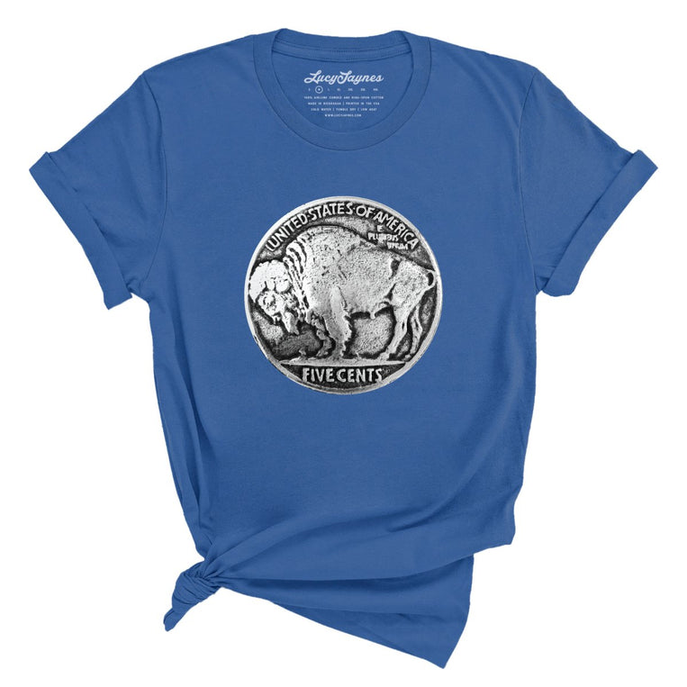 Buffalo Nickel Graphic Tee - Columbia Blue