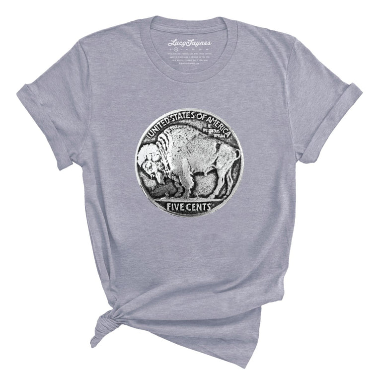 Buffalo Nickel Graphic Tee - Heather Storm