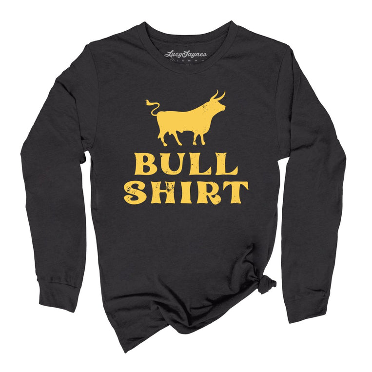 Bull Shirt Graphic Long Sleeve Tee - Dark Grey