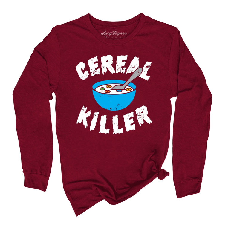 Cereal Killer Graphic Long Sleeve Tee - Cardinal