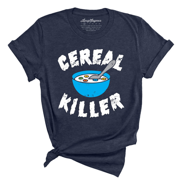Cereal Killer Graphic Tee - Heather Midnight Navy