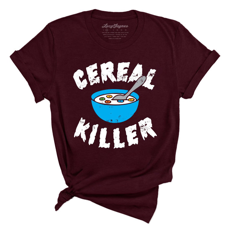 Cereal Killer Graphic Tee - Heather Cardinal