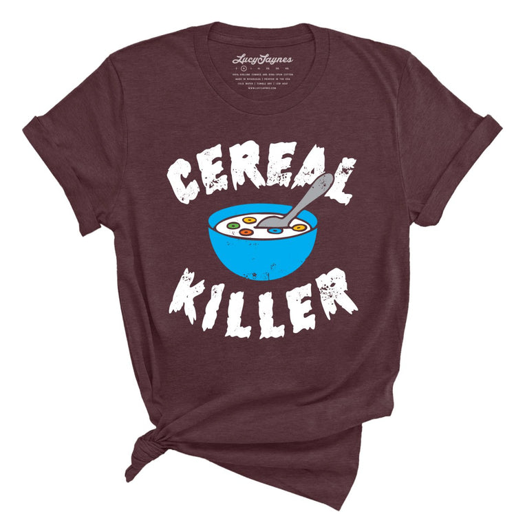 Cereal Killer Graphic Tee - Heather Maroon