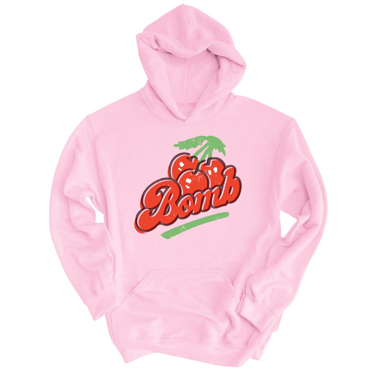 Cherry Bomb Graphic Hoodie - Light Pink