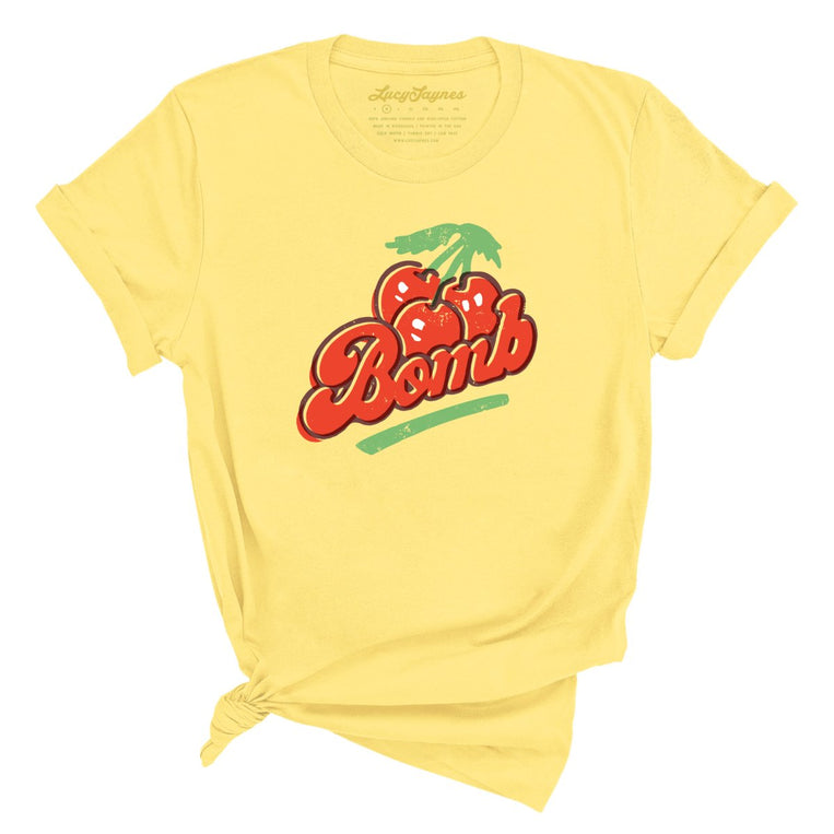 Cherry Bomb Graphic Tee - Yellow
