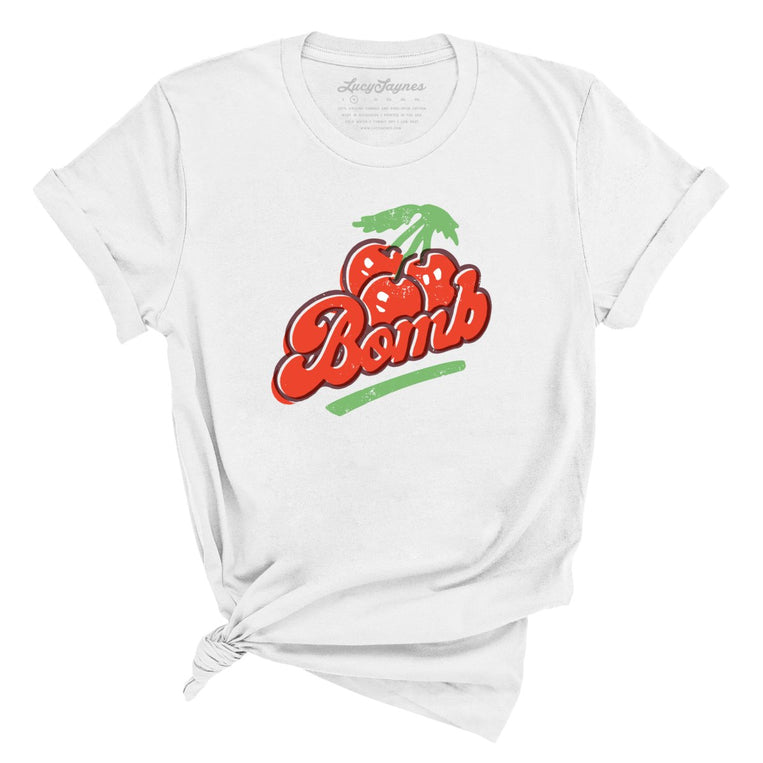 Cherry Bomb Graphic Tee - White