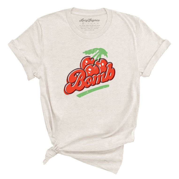 Cherry Bomb Graphic Tee - Heather Dust