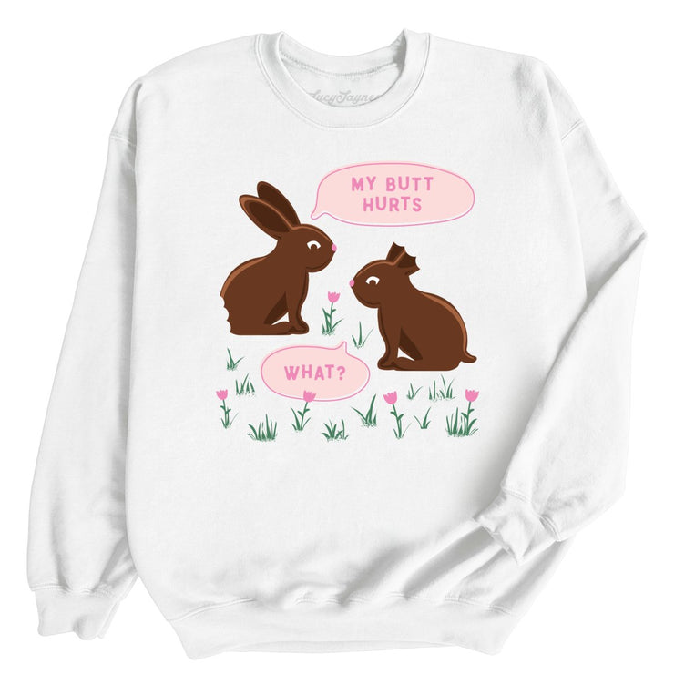 Chocolate Bunnies Graphic Sweatshirt - White