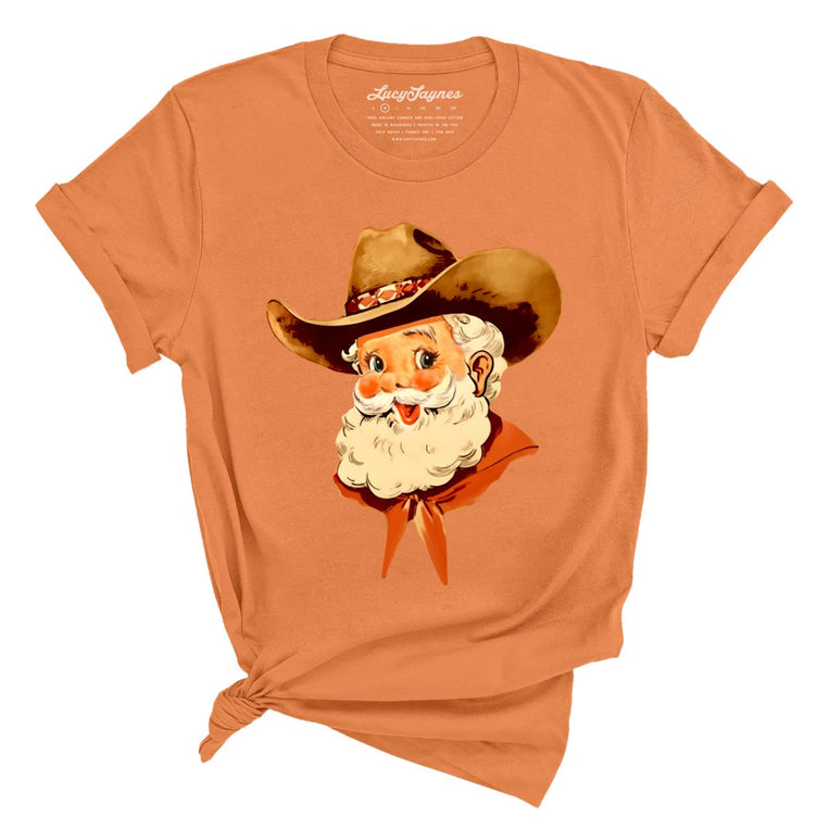Cowboy Santa Graphic Tee - Burnt Orange