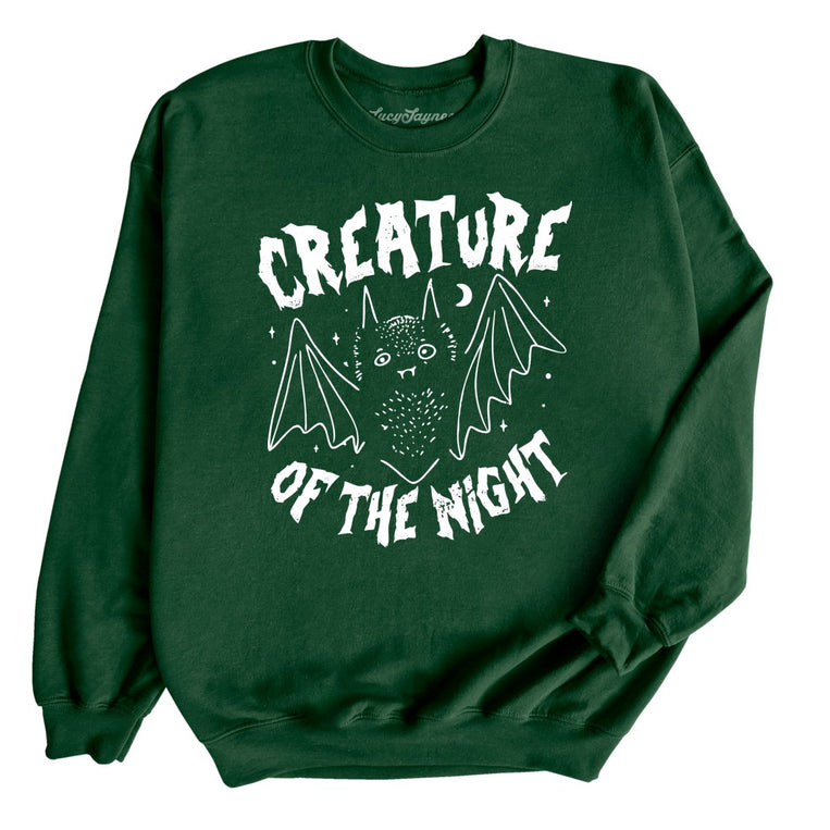Creature of The Night Graphic Sweatshirt - Forest