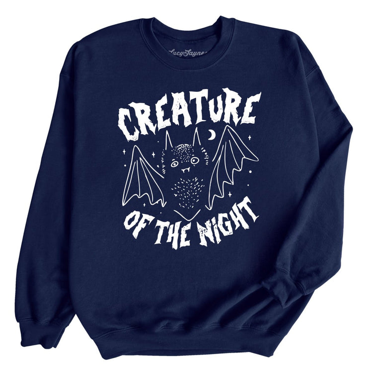 Creature of The Night Graphic Sweatshirt - Navy