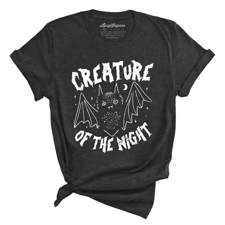 Creature of The Night Graphic Tee - Dark Grey Heather
