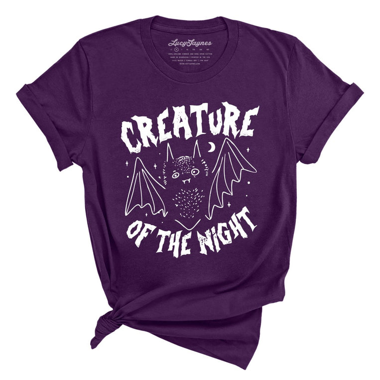 Creature of The Night Graphic Tee - Team Purple