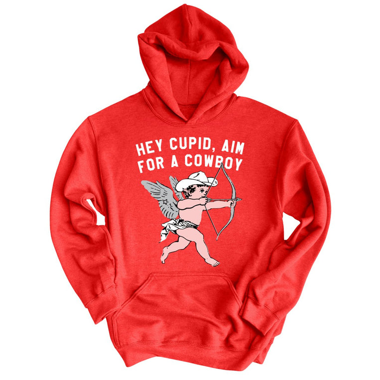 Cupid Aim For A Cowboy Graphic Hoodie