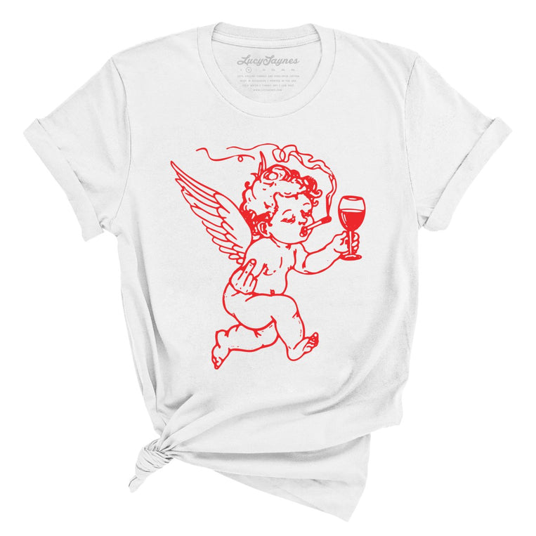 Cupid Don't Care Graphic Tee - White