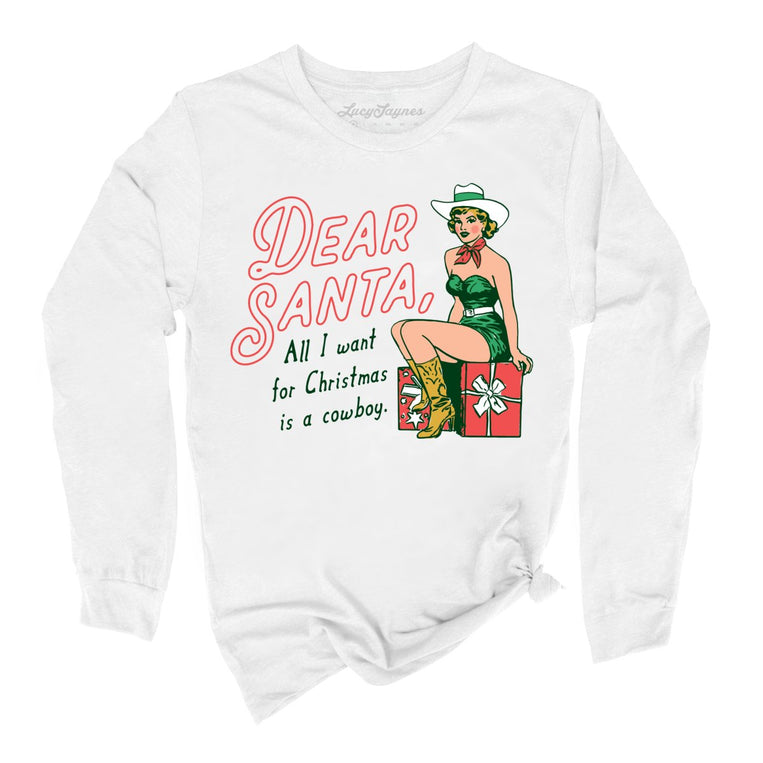 Dear Santa Cowboy Graphic Long Sleeve Tee