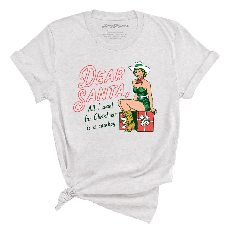 Dear Santa Cowboy Graphic Tee - Ash