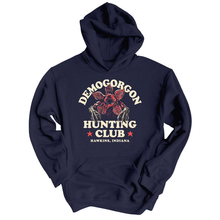 Demogorgon Hunting Club Graphic Hoodie - Classic Navy