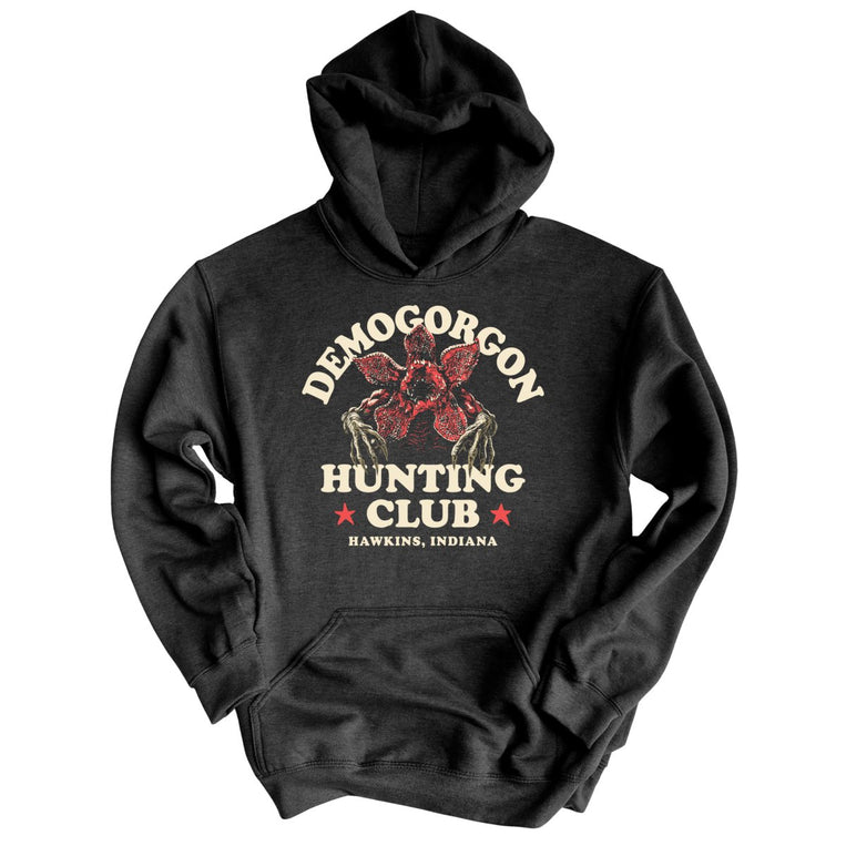 Demogorgon Hunting Club Graphic Hoodie - Charcoal Heather