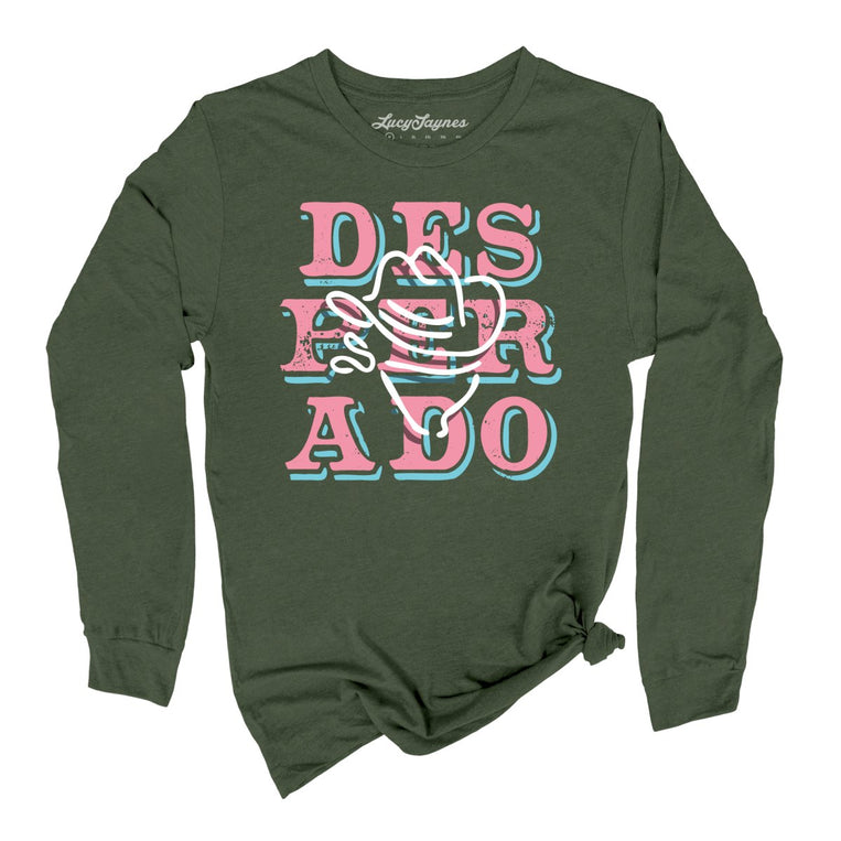 Desperado Graphic Long Sleeve Tee - Military Green