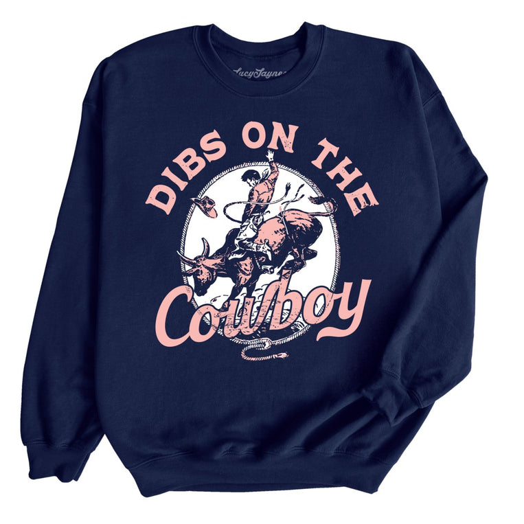 Dibs On The Cowboy Graphic Sweatshirt - Navy