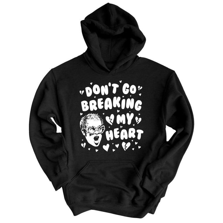 Don't Go Breaking My Heart Graphic Hoodie - Black