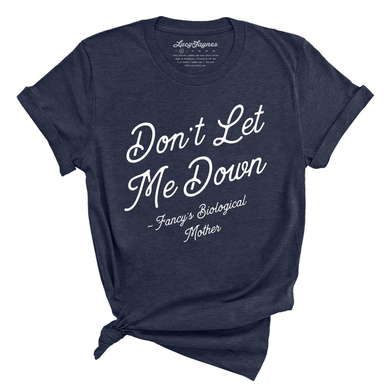 Don't Let Me Down Graphic Tee - Heather Midnight Navy