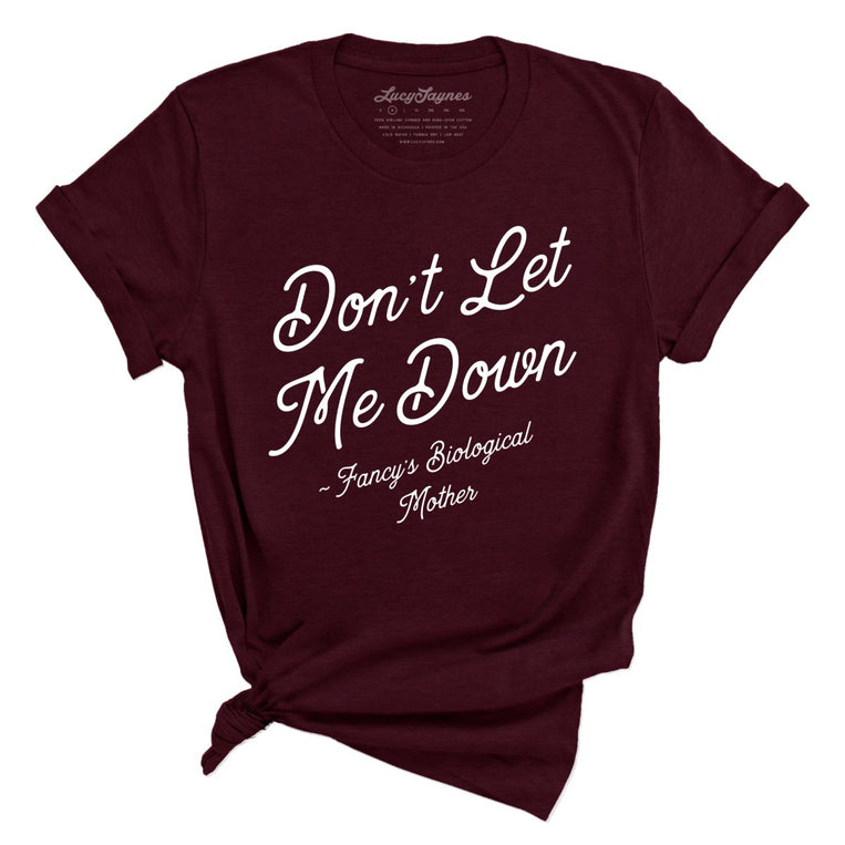 Don't Let Me Down Graphic Tee - Heather Cardinal