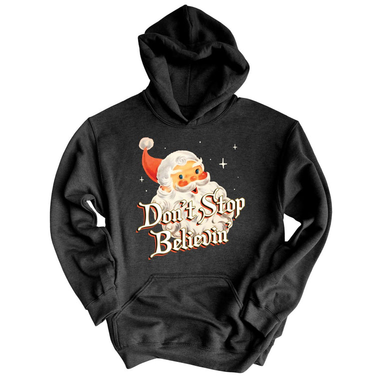 Don't Stop Believin' Graphic Hoodie - Charcoal Heather
