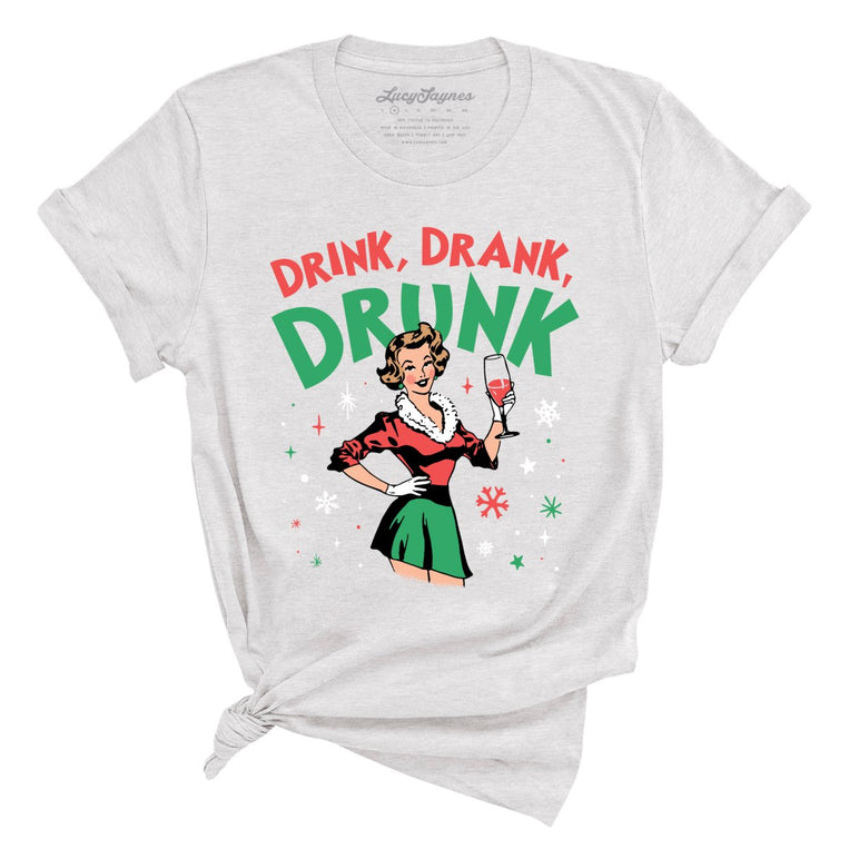 Drink Drank Drunk Graphic Tee - Ash