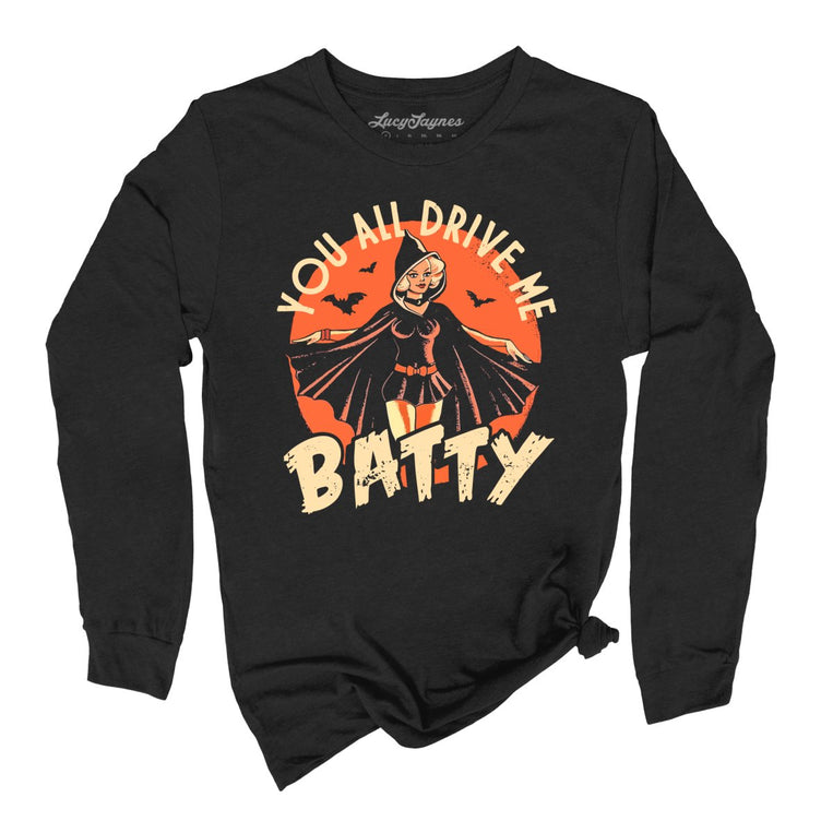 Drive Me Batty Graphic Long Sleeve Tee