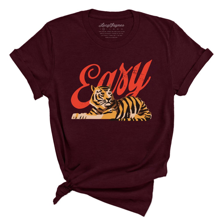 Easy Tiger Graphic Tee - Heather Cardinal
