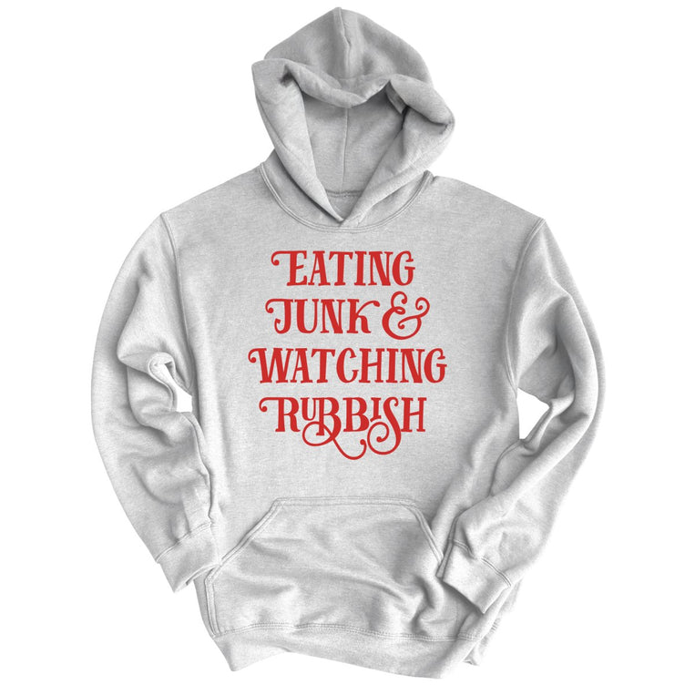 Eating Junk And Watching Rubbish Graphic Hoodie - Grey Heather