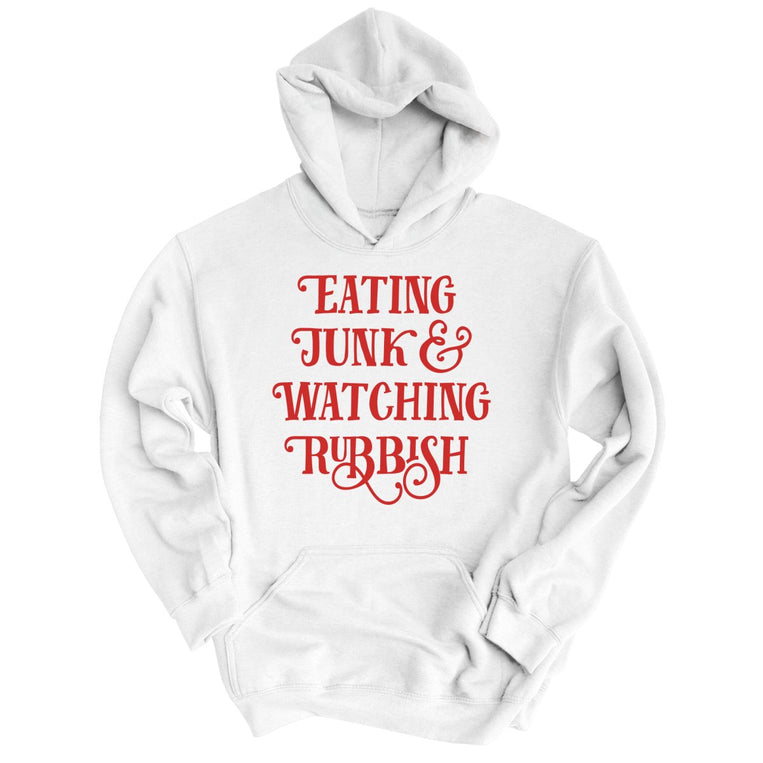 Eating Junk And Watching Rubbish Graphic Hoodie - White