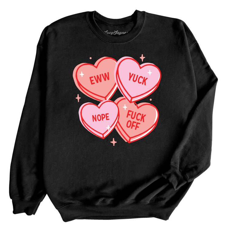 Eww Yuck Nope Graphic Sweatshirt - Black