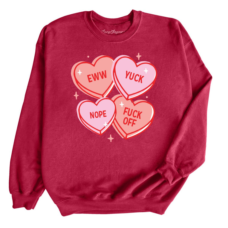 Eww Yuck Nope Graphic Sweatshirt - Cardinal Red