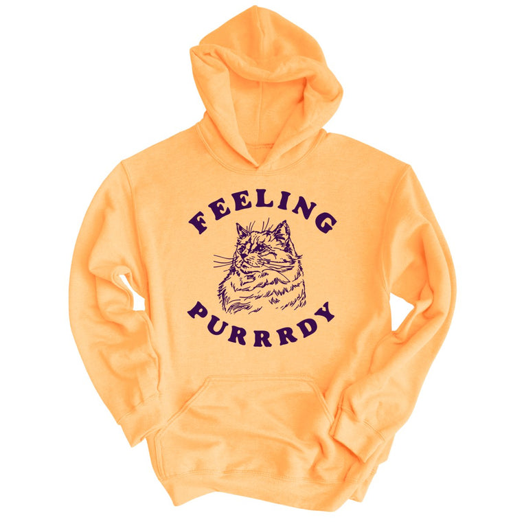 Feeling Purrrdy Graphic Hoodie - Peach