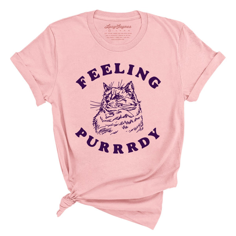 Feeling Purrrdy Graphic Tee - Pink