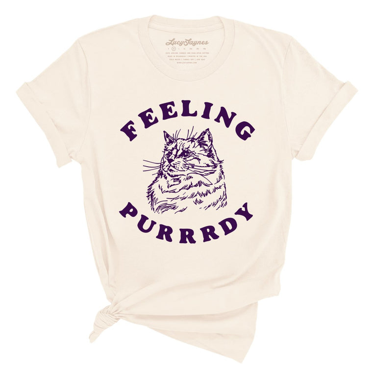 Feeling Purrrdy Graphic Tee - Natural