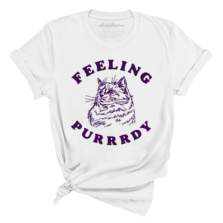 Feeling Purrrdy Graphic Tee - White