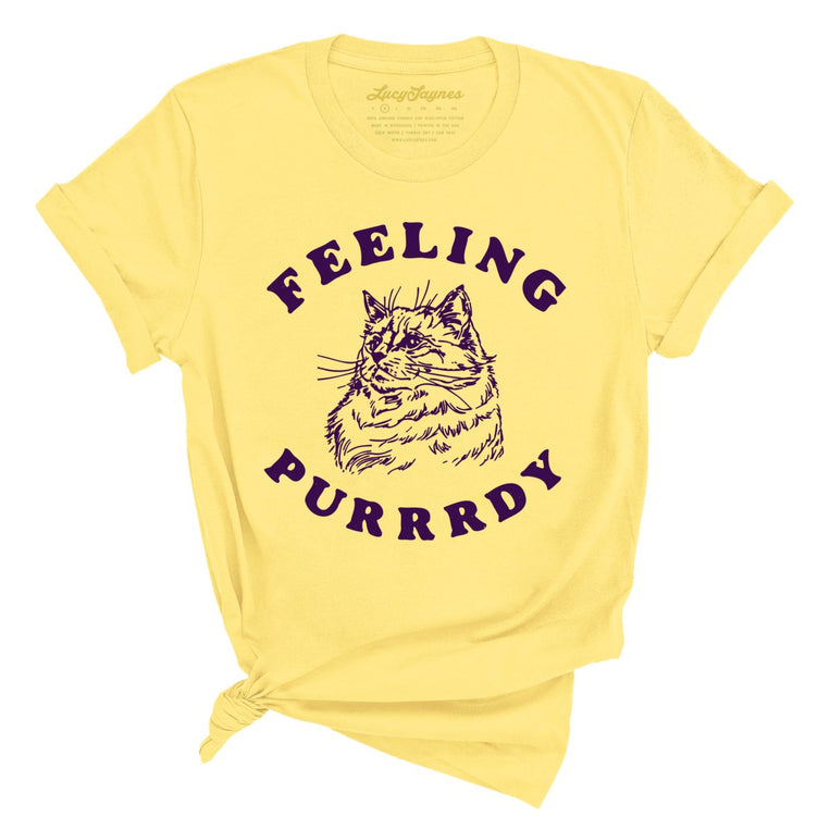 Feeling Purrrdy Graphic Tee - Yellow