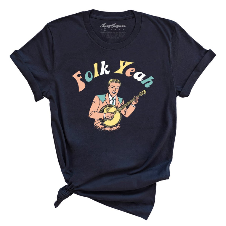 Folk Yeah Graphic Tee - Navy