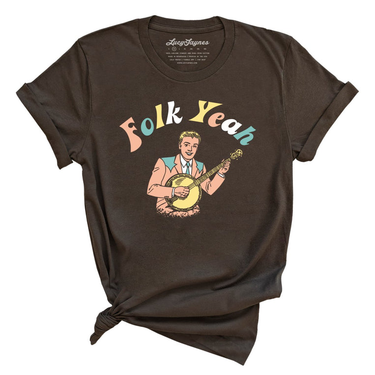 Folk Yeah Graphic Tee - Brown
