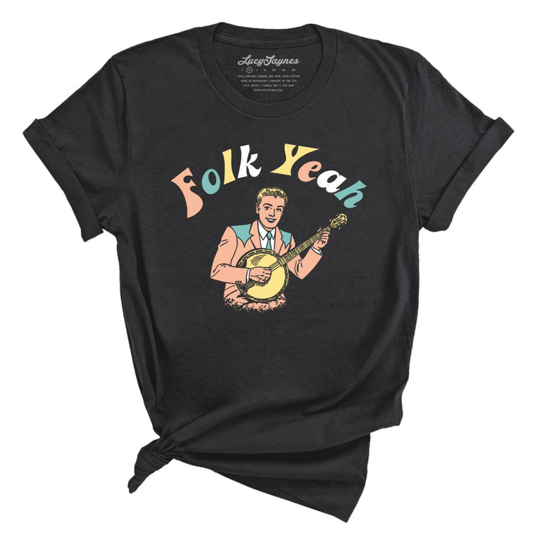 Folk Yeah Graphic Tee - Dark Grey