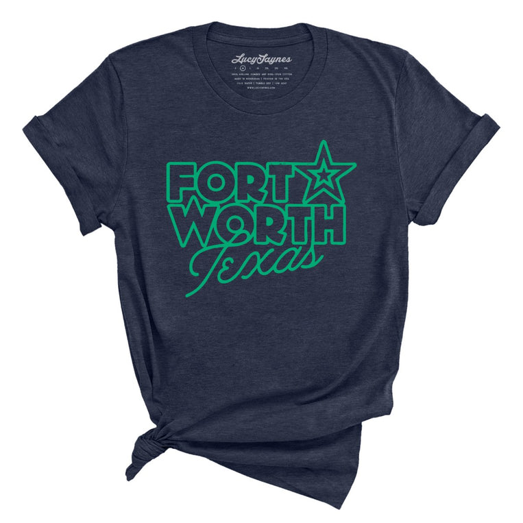 Fort Worth Texas Graphic Tee - Heather Midnight Navy